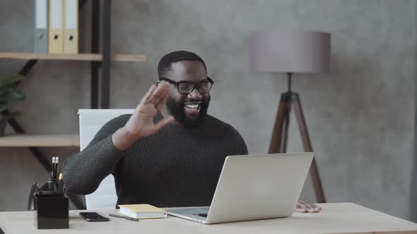 oung cheerful afro american guy