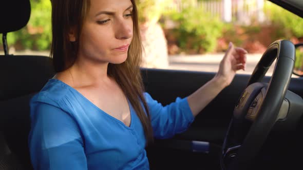 Woman is Angry and Upset Because Her Car Broke Down