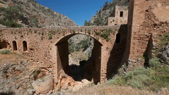 Riuns of Katholiko Monastery, Chania Region on Crete Island, Greece