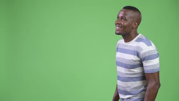 Profile View of Young Happy African Man