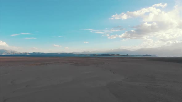 Aerial View Karakul Lake Tajikistan