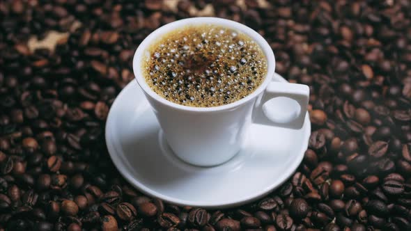 Coffee Cup and Coffee Beans