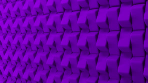 3D Rotating Purple Bricks Wall Background