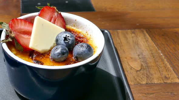 Sweet dessert cream brulee