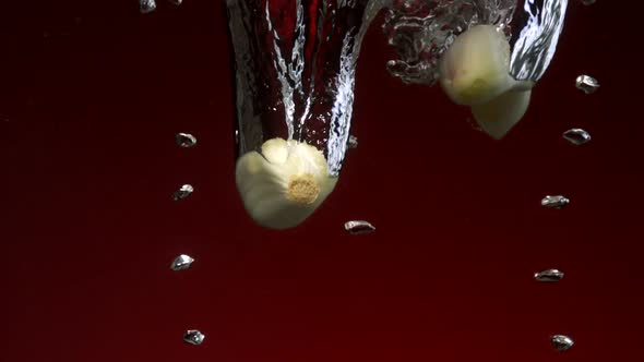 Garlic in water, Slow Motion