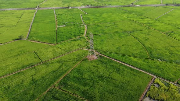 Drone view tracking electric pylon 