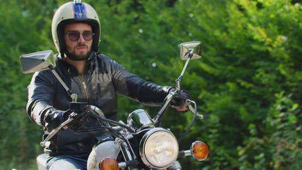 Young man riding a Yamaha