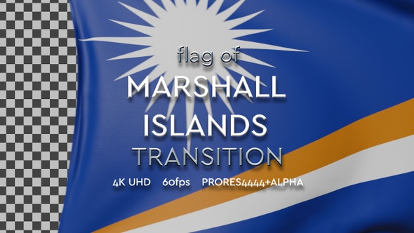 Flag of Marshall Islands transition | UHD | 60fps alt