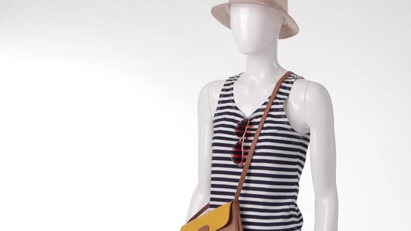 Navy Striped Top on Mannequin.