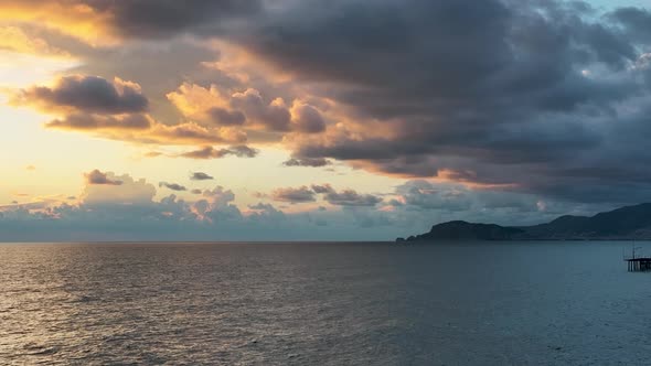 Fairy tale sunsets over the sea 4 K