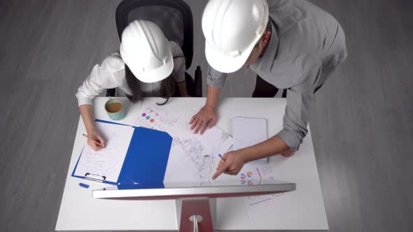 Engineers working on the project, timelapse.