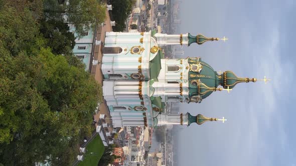 St Andrew's Church at dawn, Kyiv Vertical video