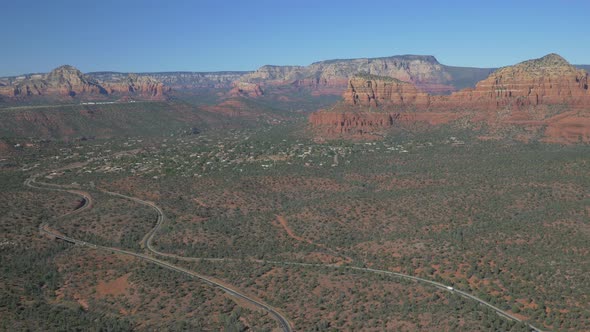 Aerial view over Sedona