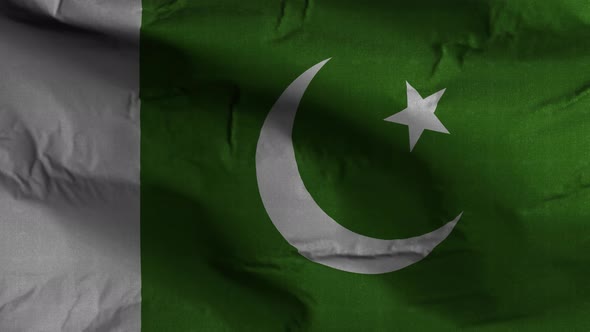 Pakistan Flag Textured Waving Background 4K