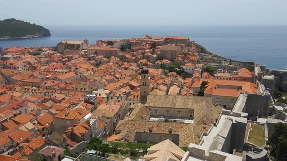 View of the rooftops of the Old Town of Dubrovnik. Croatia. Old city Dubrovnik in a beautiful summer