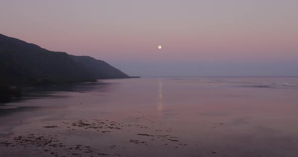 The moon and the coast