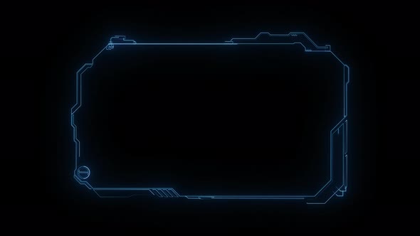 Hud Frame Digital Technology Plexus Lines, Alpha Channel alt