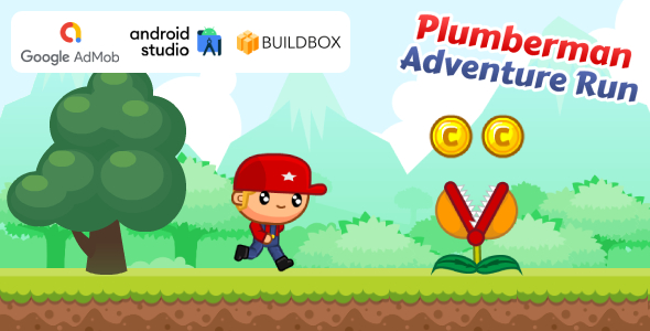 Plumberman Adventure Run Game (Android Studio Project + Buildbox Project + AdMob Ads)