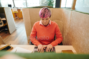 Contemporary young businesswoman or office manager in casualwear networking / Photodune, Misc