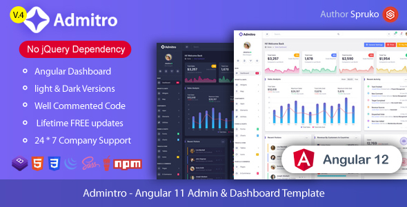 Admitro - Angular 12 Admin & Dashboard Template