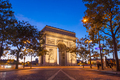 Night view of Arc de Triomphe - Triumphal Arc in Paris, France - PhotoDune Item for Sale