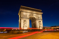 Night view of Arc de Triomphe - Triumphal Arc in Paris, France - PhotoDune Item for Sale