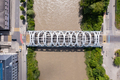 Aerial view of Hans-Wilsdorf bridge near plainpalais in Geneva - Switzerland - PhotoDune Item for Sale