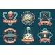 UFO Badge with Alien Vintage Set - GraphicRiver Item for Sale