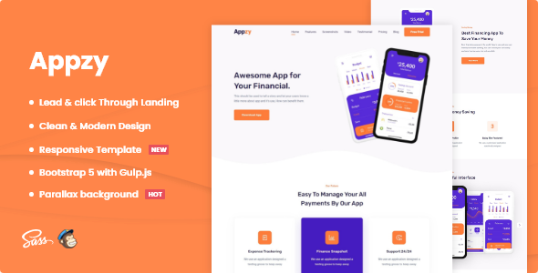 Appzy - App HTML Landing Page Template