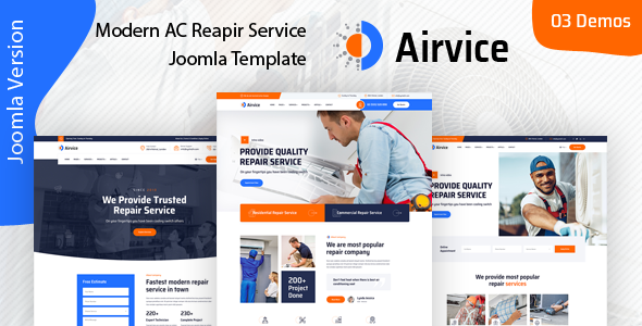 Airvice - AC Repair Services Joomla 4 Template