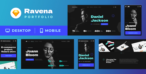 Ravena – Designer & Photographer Sketch Portfolio Template