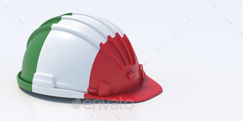 Hardhat Italy flag isolated on white color background. 3d illustration / Photodune, Misc