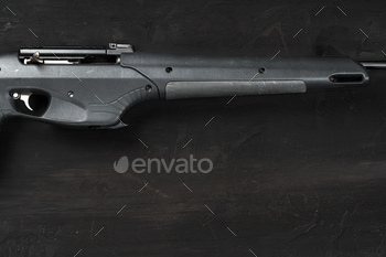 Smoothbore hunting gun on black background close up / Photodune, Misc