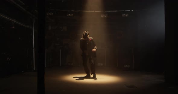 Cool Male Dancer In Full Suit And Hat