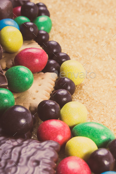 Heap of sweets containing a lot of sugar. Reduction eating unhealthy food / Photodune, Misc