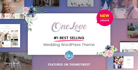 OneLove - elegancki i czysty wielofunkcyjny ślubny motyw WordPress