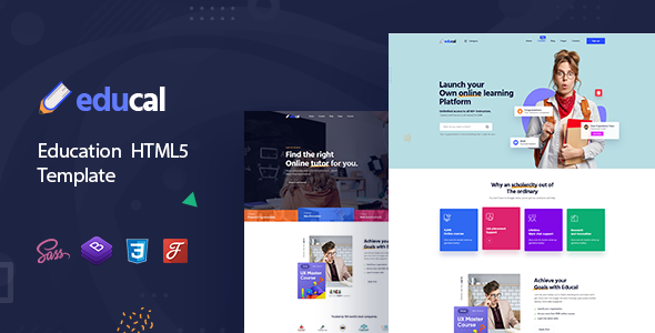 Educal –  Online Courses and Education HTML5 Template + RTL