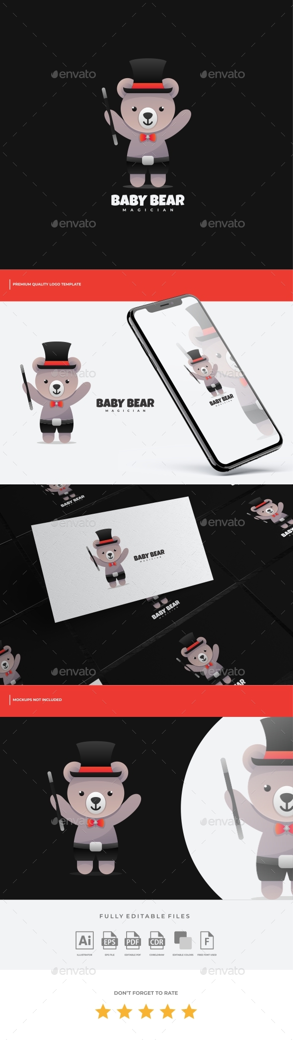 Baby Bear Gradient Logo Template
