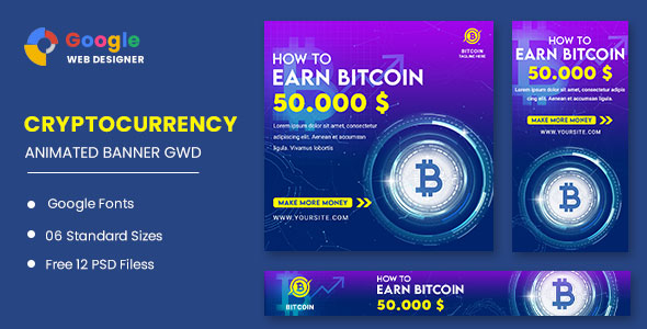 Cryptocurrency Bitcoin Animated Banner Google Web Designer