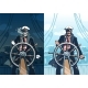 Ship Captain at Helm Against Sea Background - GraphicRiver Item for Sale