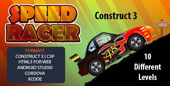 Speed Racer Car Game (Construct 3 | C3P | HTML5 | Android Studio | Cordova | Xcode) Racing Game