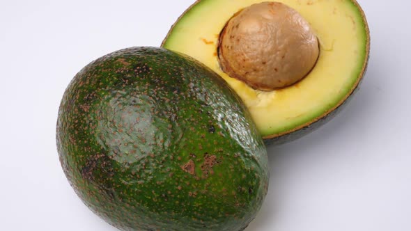 Avocado on white background. Avocado is a highly nutritious fruit.