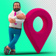 Businessman 3D with Geotarget Point Navigation on Transparent Background - GraphicRiver Item for Sale