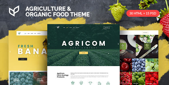 Agricom - Pakiet szablonów HTML dla rolnictwa i żywności ekologicznej