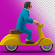 3D Man Businessman Rides Scooter illustration concept on Transparent Background - GraphicRiver Item for Sale