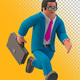 Businessman 3D Running with Briefcase illustration on Transparent Background - GraphicRiver Item for Sale