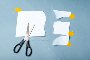 Pieces of paper and adhesive tape on paper background / Photodune, Misc