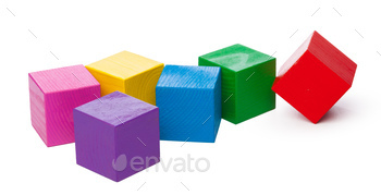 Wooden building blocks isolated on white background / Photodune, Misc