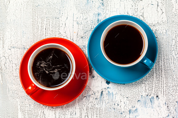 Coffee time. Bright colored composition of coffee cups / Photodune, Misc