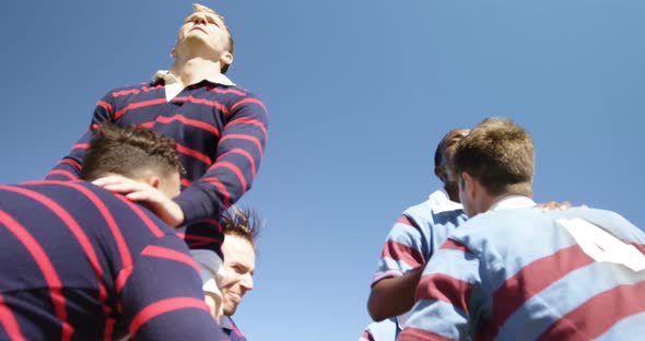 Rugby players practicing to defend the ball 4K 4k